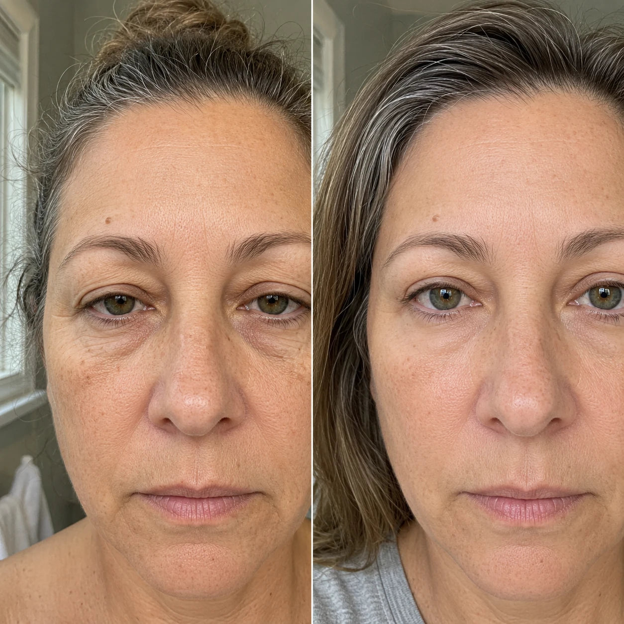 Linda's face before and after result