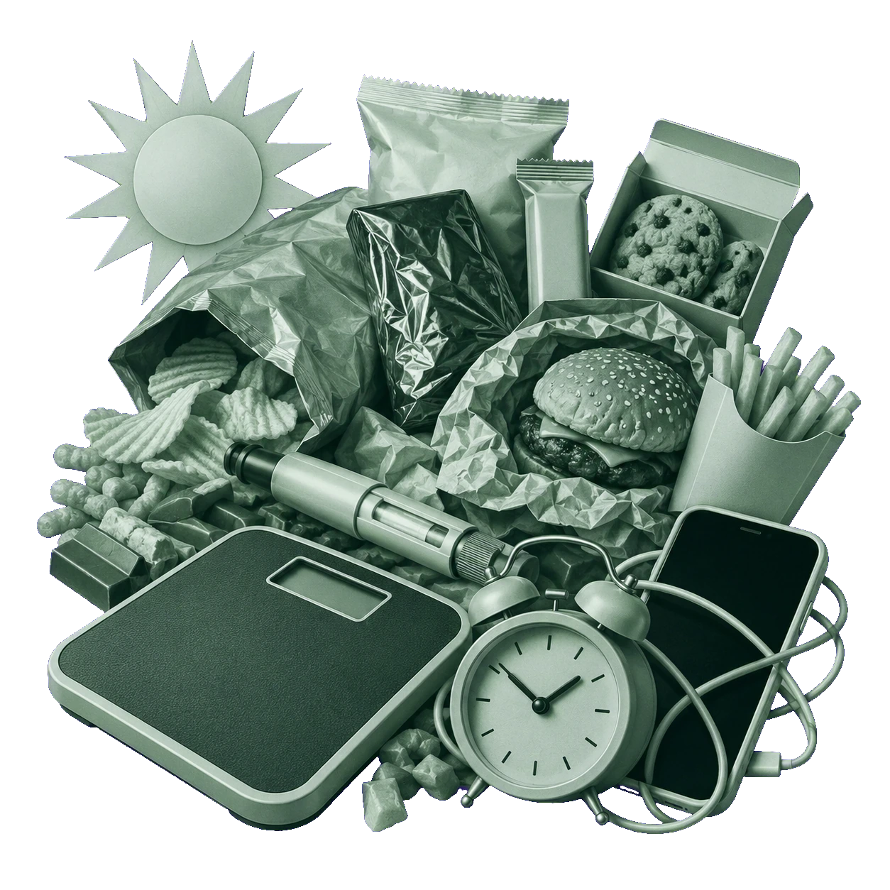 Modern living health illustration
