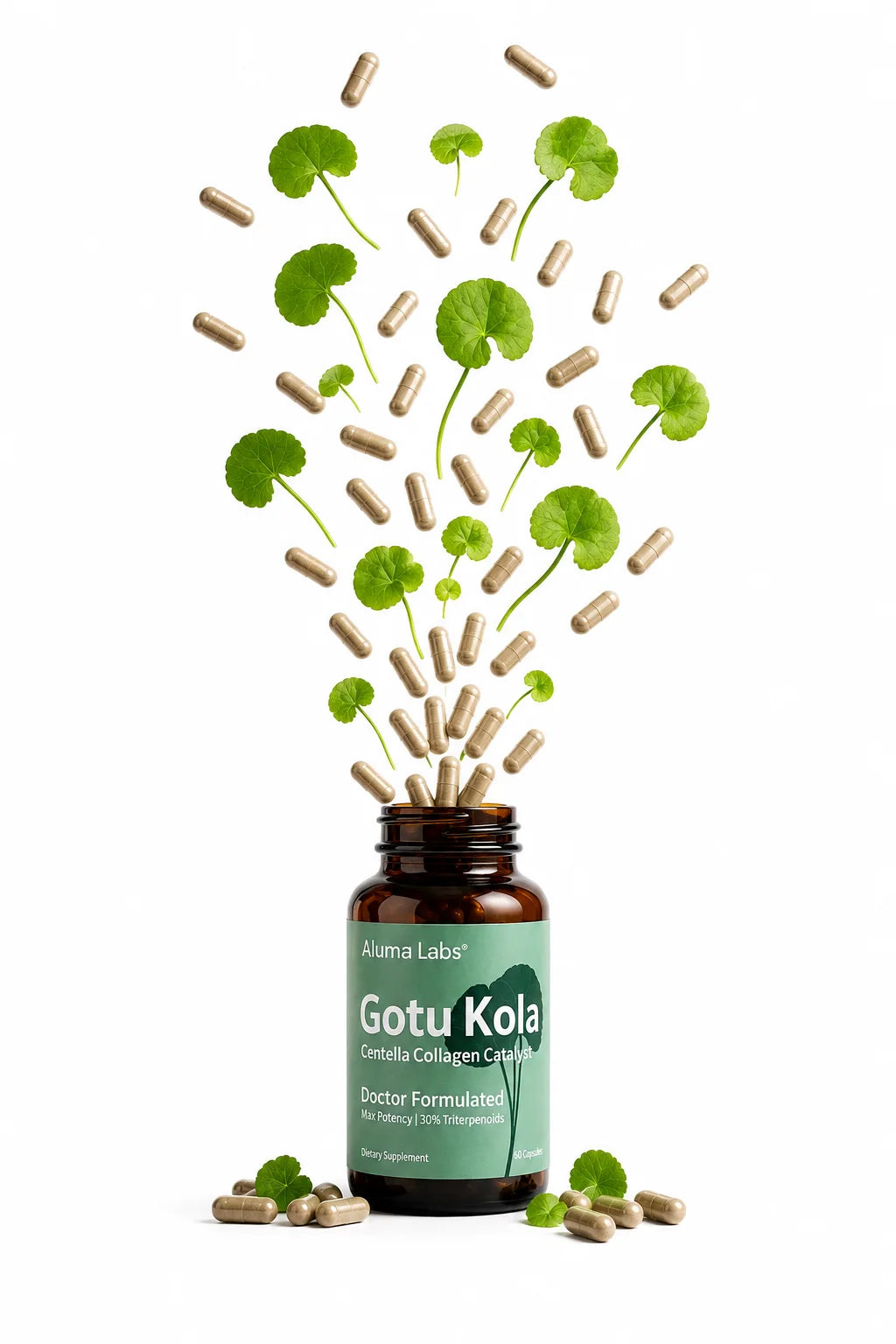 Aluma Gotu Kola capsules and Centella leaves
